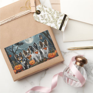 Papillon Halloween Spooky Rechthoekige Sticker