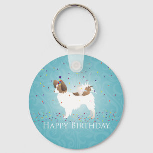 Papillon - Happy Birthday Sleutelhanger