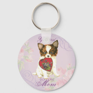 Papillon Heart mama Sleutelhanger