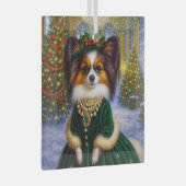 Papillon Holiday  Glas Ornament (Voorkant Rechts)