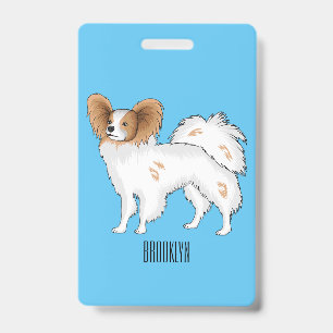 Papillon hond cartoon illustratie badge