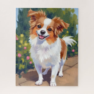 Papillon Hond   Huisdier Aquarel Schilderij Legpuzzel