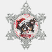 Papillon-hond in kerstmuts Kerstbal ornament (Voorkant)