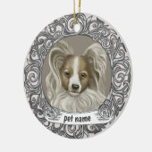 Papillon-hond Liefdevolle Herinnering ornament (Links)