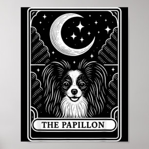 Papillon Hond Moeder Tarotkaart Vintage Halve Maan Poster