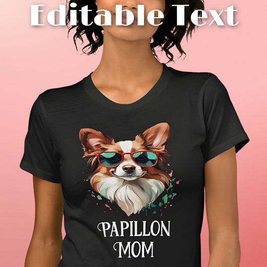 Papillon Hond Moeder Zonnebril T-shirt