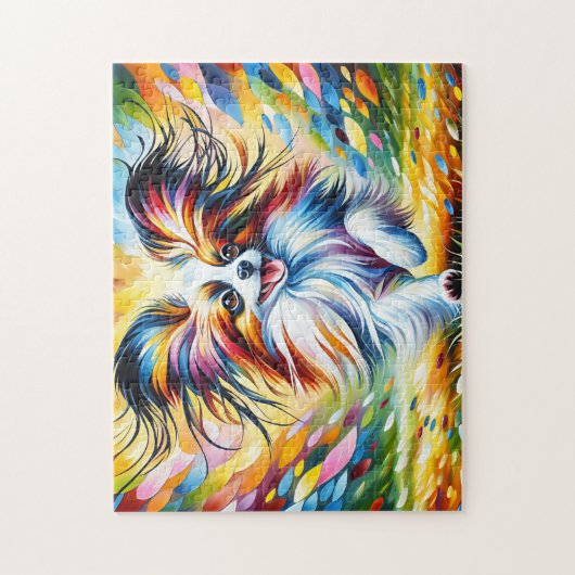 Papillon Hond Portret Acryl Kunstprint Hond Liefhe Legpuzzel (Verticaal)