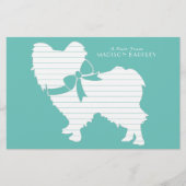 Papillon hond puppy silhouet briefpapier (Voorkant)