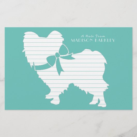 Papillon hond puppy silhouet briefpapier (Voorkant)