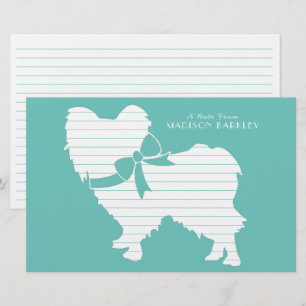 Papillon hond puppy silhouet briefpapier