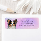 Papillon hond retour adreslabels etiket (Insitu)