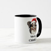 Papillon Hond Santa Hoed Kerstmis Mok (Voorkant rechts)