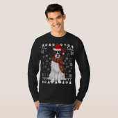 Papillon Hond Santa Hoed Xmas Lelijke Kerstmis T-shirt (Voorkant volledig)