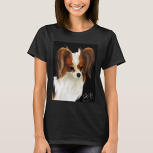 Papillon Hond Schilderen Lang T-shirt