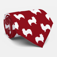 Papillon Hond Silhouetten Patroon Rood en Wit
