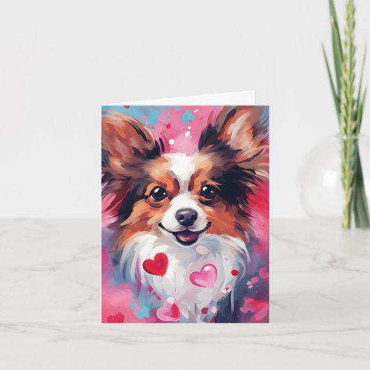 Papillon hond Valentijnsdag Kaart (Voorkant)