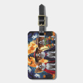 Papillon Honden Pompoen Halloween Grappig Bagagelabel (Voorkant verticaal)