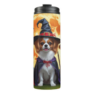 Papillon Honden Pompoen Halloween Grappig Thermosbeker
