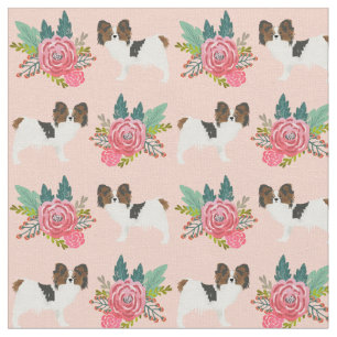 papillon honden roze floralen stof