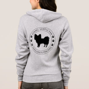 Papillon Honden Silhouet Met Pootafdrukken En Aang Hoodie