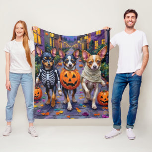 Papillon Honden Trick-or-Treating Halloween Kostuu Fleece Deken
