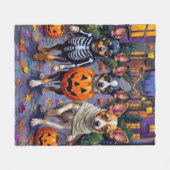 Papillon Honden Trick-or-Treating Halloween Kostuu Fleece Deken (Voorkant (Horizontaal))
