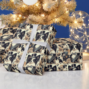 Papillon hondenillustratie Cadeaupapier