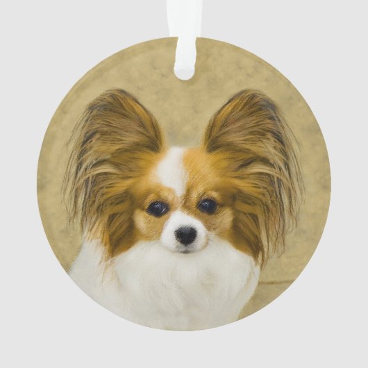 Papillon (Hound Tri) Peinture - Art original du ch (dos)