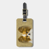 Papillon (Hound Tri) schilderen - Oorspronkelijke  Bagagelabel (Voorkant verticaal)