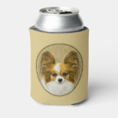 Papillon (Hound Tri) schilderen - Oorspronkelijke Blikjeskoeler (Blikje Achterkant)