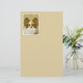 Papillon (Hound Tri) schilderen - Oorspronkelijke Briefpapier (Staand voorkant)