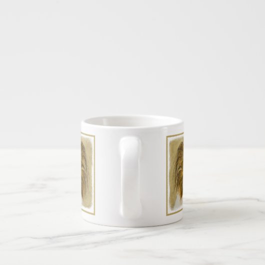 Papillon (Hound Tri) schilderen - Oorspronkelijke  Espresso Kop (Achterkant)