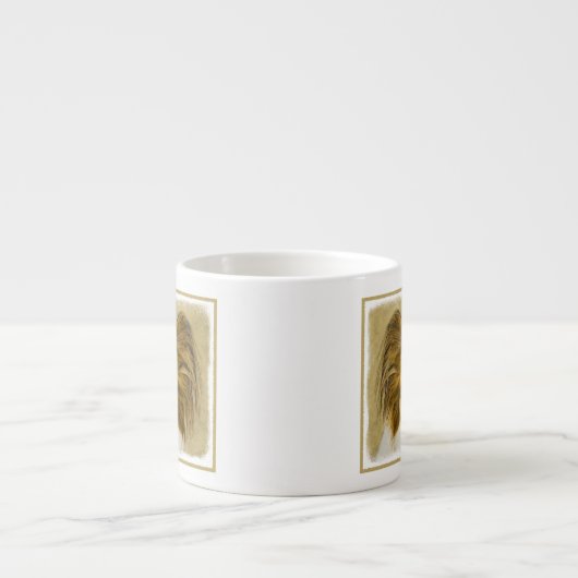 Papillon (Hound Tri) schilderen - Oorspronkelijke  Espresso Kop (Voorkant)