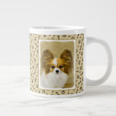 Papillon (Hound Tri) schilderen - Oorspronkelijke  Extra Grote Beker (Rechts)