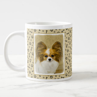 Papillon (Hound Tri) schilderen - Oorspronkelijke  Extra Grote Beker