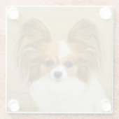 Papillon (Hound Tri) schilderen - Oorspronkelijke  Glazen Onderzetter (Achterkant)