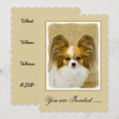 Papillon (Hound Tri) schilderen - Oorspronkelijke  Kaart (Voorkant / Achterkant)