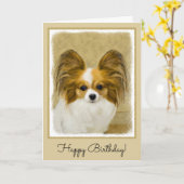 Papillon (Hound Tri) schilderen - Oorspronkelijke Kaart (Gele Bloem)