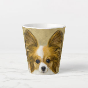 Papillon (Hound Tri) schilderen - Oorspronkelijke Latte Mok