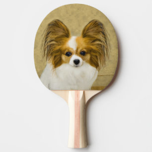 Papillon (Hound Tri) schilderen - Oorspronkelijke  Tafeltennisbatje