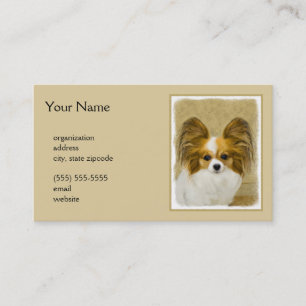 Papillon (Hound Tri) schilderen - Oorspronkelijke Visitekaartje