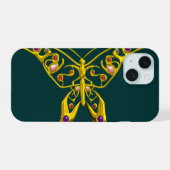 PAPILLON HYPER BUTTERFLY EN OR AVEC GEMMES ,Vert (Verso Horizontal)