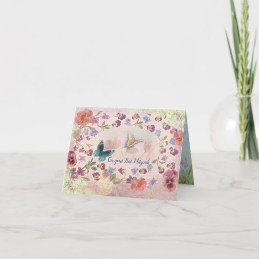 Papillon illustré et carte de note botanique (Devant)