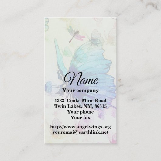 Papillon Imaginaire avec Carte de visite de libell (Devant)