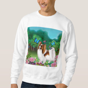 Papillon in een Zweed shirt