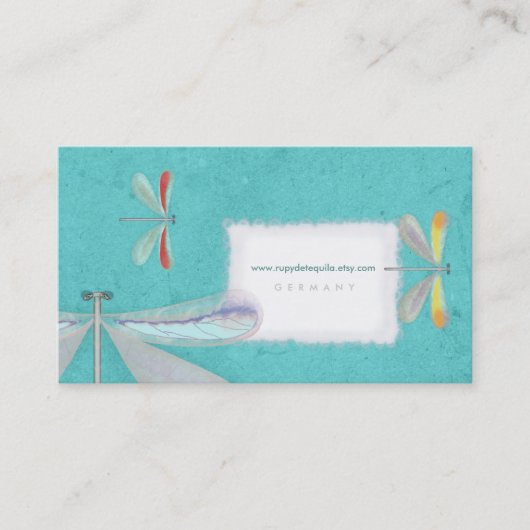 papillon insecte délicat bébé bleu Carte de visite (Devant)