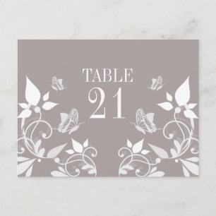 Papillon ivoil Floral Numéro de table Carte postal