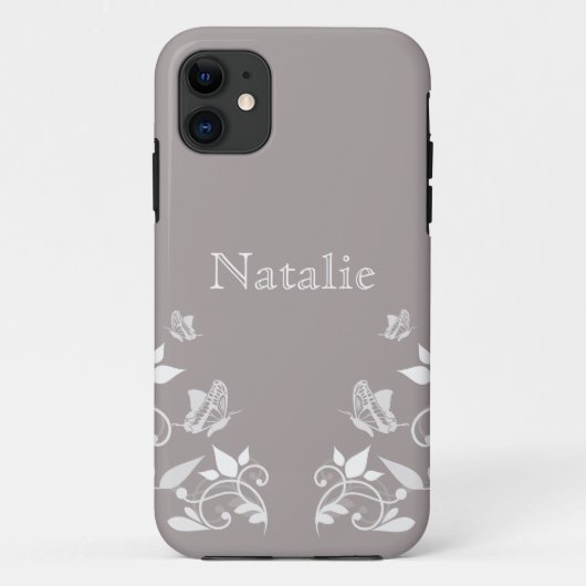 Papillon ivoire Floral BT iPhone 5 Coque (Dos)