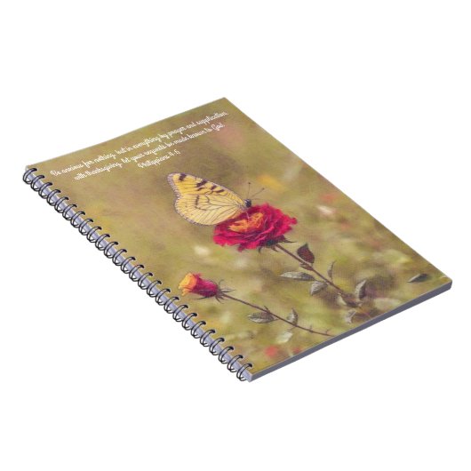 Papillon jaune Bible Verse Journal de prière (Côté Droit)