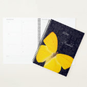 Papillon jaune élégant Black Damask Ajouter un nom (Devant avec enveloppe)